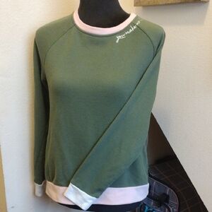 Time and Tru Green Long Sleeve Sweatshirt